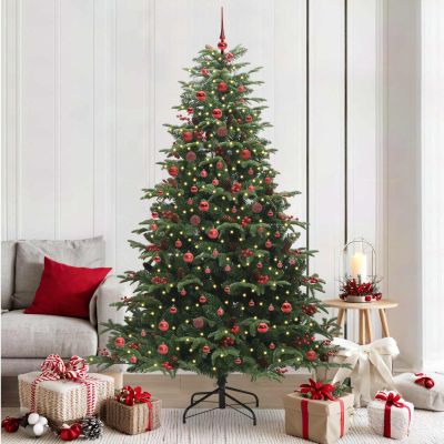 vidaXL Umelý vianočný stromček Zelená 210 cm PVC, kov a plast