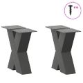 vidaXL Nohy konferenčného stolíka v tvare X, 2 ks, antracitové, 40 x (30-31) cm, oceľ