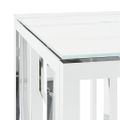 vidaXL Konferenčný stolík strieborný 110x45x45 cm nehrdz. oceľ a sklo