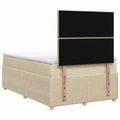 vidaXL Posteľ boxspring s matracom Krémová 120 x 190 cm Látka