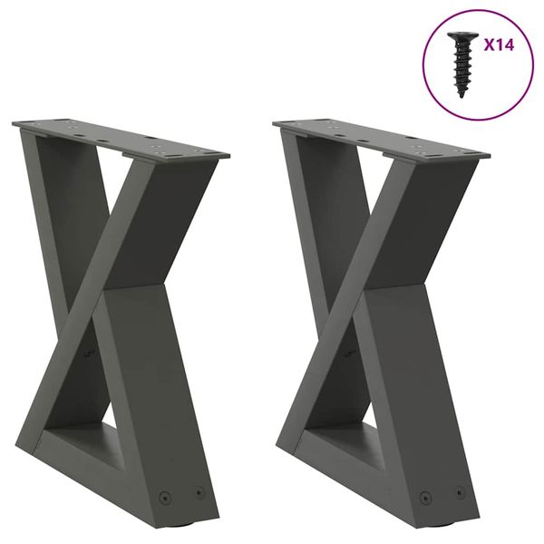 vidaXL Nohy konferenčného stolíka 2 ks antracitové 40x(30-31,3) cm oceľové