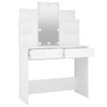 vidaXL Toaletný stolík so LED biely 96x40x142 cm