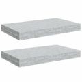 vidaXL Plávajúce nástenné police 2 ks betónovo-sivé 40x23x3,8 cm MDF