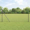vidaXL Hexagonálny plotový základ 25 x 1 m PVC potiahnutá oceľ Sivá