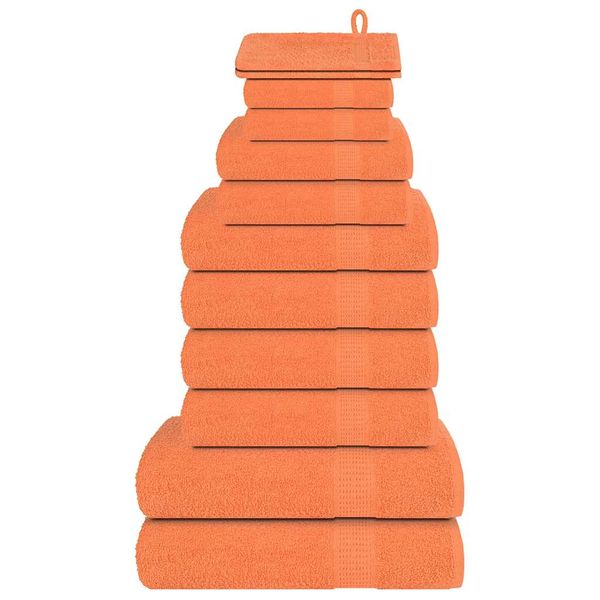VidaXL 12 dielna sada uterákov FROGN oranžová 360 g/m²