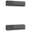 vidaXL TV skrinky 4 ks lesklé sivé 60x30x30 cm drevotrieska