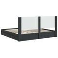 vidaXL Posteľový rám s úložným priestorom a čelom Čierna 200 x 200 cm