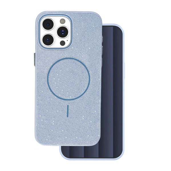 Puzdro Glitter Thin Mag pre iPhone 15 Pro 6,1" modré