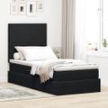 vidaXL Postel s úložným prostorem a matrací Čierna 100 x 200 cm Zamat
