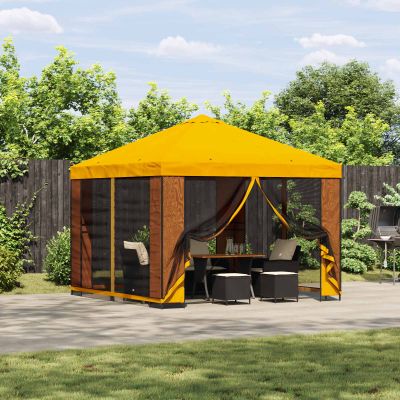 vidaXL Altánok 3 x 3 m Žltá Polyester a oceľ 190 gsm