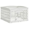 vidaXL 4-panelový psí hrací priestor 88 x 88 x 56 cm Plast Biela