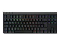 Klávesnica - technológia LIGHTSPEED - TKL - podsvietenie - bezdrôtový - 2.4 GHz, Bluetooth, USB - QWERTZ - česká - klávesový spínač: GL Tactile - čierna