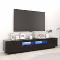 vidaXL TV skrinka s LED svetlami lesklá čierna 200x35x40 cm