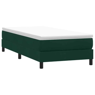 vidaXL Box Spring Posteľ bez matraca Tmavo zelená 80x210 cm Zamat