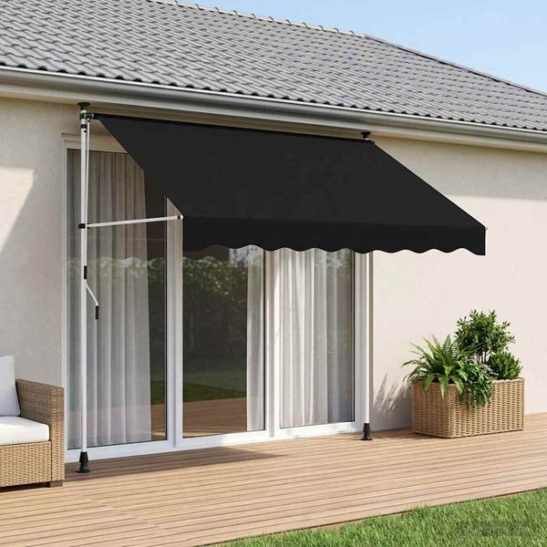 vidaXL Ručná skladacia markíza Čierna 250 cm
