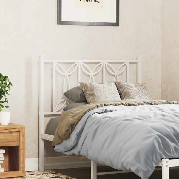 vidaXL Kovové náhradné čelo postele biele 80 cm