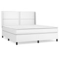 vidaXL Boxspring posteľ s matracom biela 160x200 cm umelá koža