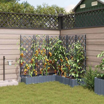 vidaXL Záhradný kvetináč 5 pcs Svetlo šedá 120 x 120 x 126 cm Plast