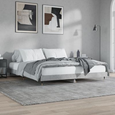 vidaXL Posteľný rám betónový sivý 200x200 cm kompozitné drevo