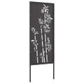 vidaXL Záhradná clona na súkromie Kvetinový Čierna 50 x 140 cm