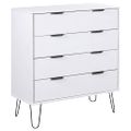 vidaXL Skrinka so zásuvkami, biela 76,5x39,5x90,3 cm, borovicový masív
