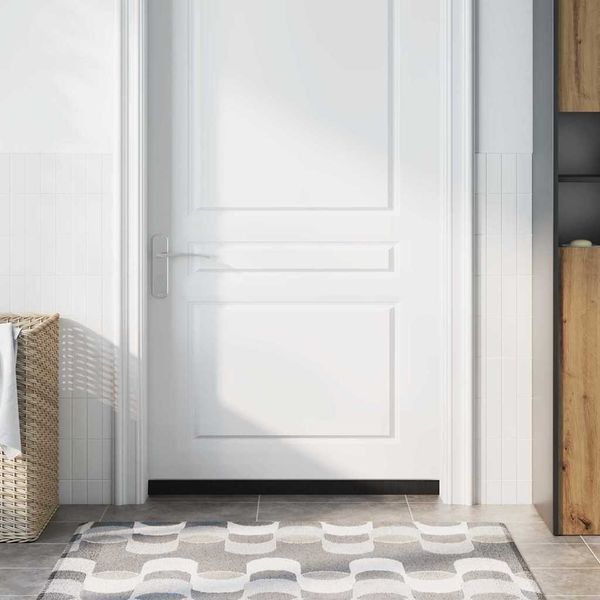 vidaXL Samolepiace tesnenia dverí s kefou 6 pcs Strieborná 100 cm