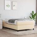 vidaXL Posteľný rám s boxspringom krémová 120x200 cm látka