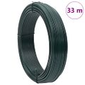vidaXL Viazací drôt na plot Zelená 33 m PVC