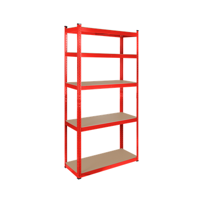 Kovový úložný regál Atos RB-1251R 180x90x40 cm červený