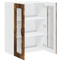 vidaXL Nástenný sklenený kabinet LUCCA Dymový dub 60 x 31 x 80 cm