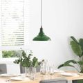 VidaXL Závesná lampa výškovo nastaviteľná E27 lesk zelená Ø 31 cm kov