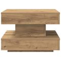 VidaXL Konferenčný stolík otočný o 360stupňov dub artisan 50x50x34,5cm