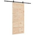 vidaXL Posuvné dvere 100 x 208 cm Borovicový masív Prírodná