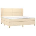 vidaXL Boxspring posteľ s matracom krémová 200x200 cm látka