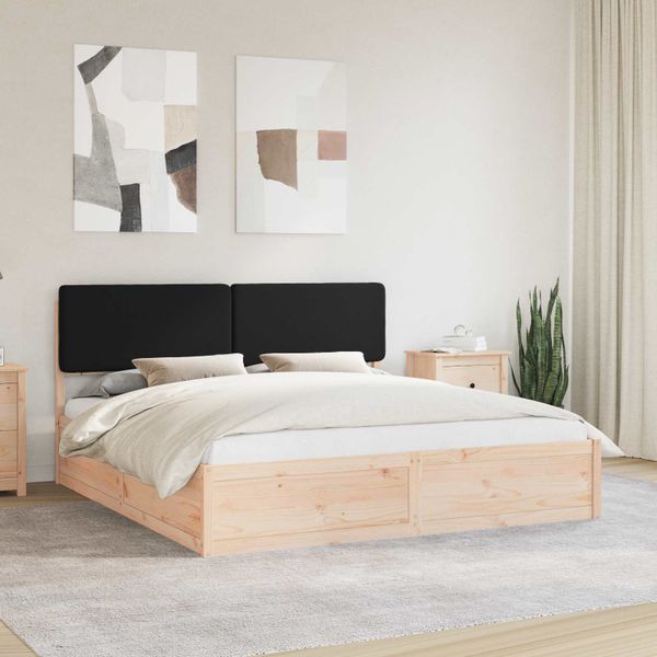 vidaXL Rám postele s čalúneným čelom Čierna 200 x 200 cm