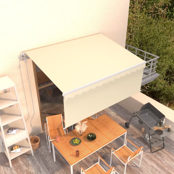 vidaXL Automatická markíza s tienidlom 3,5x2,5m krémová
