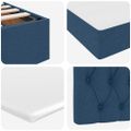 vidaXL Postel s úložným prostorem a matrací Modrá 200 x 200 cm Zamat