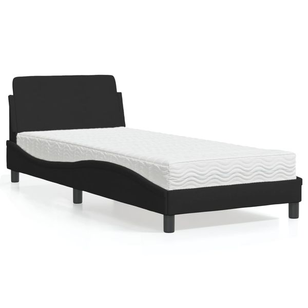 vidaXL Posteľ s matracom Dover čierna 90x190 cm látka
