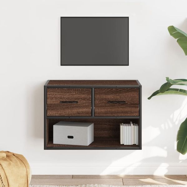 vidaXL TV skrinka hnedý dub 60x31x39,5 cm kompozitné drevo a kov