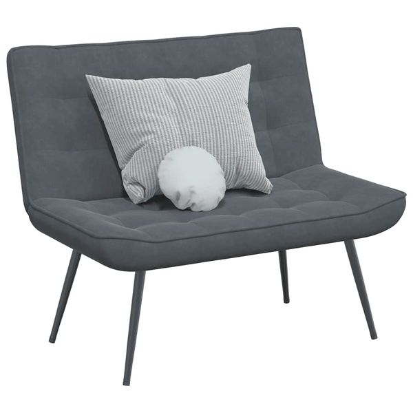 vidaXL Lavička tmavosivá 110x74x84 cm zamat