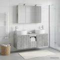 vidaXL Set kabinetov do kúpeľne 4 pcs Betónovo sivá 100 x 14,5 x 70 cm