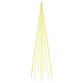 vidaXL Vianočný stromček na stožiari teplé biele svetlo 310 LED 300 cm