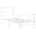 vidaXL Kovový rám postele s predným a zadným čelom biely 80x200 cm