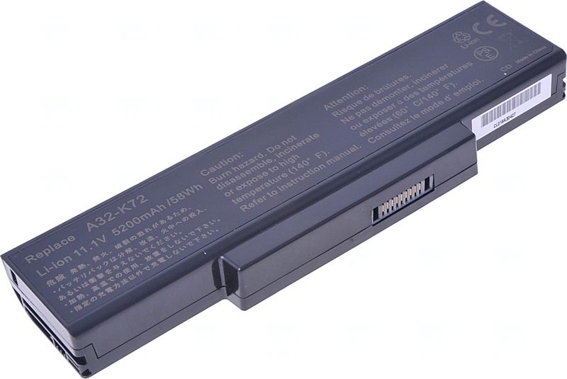 Batéria T6 Power Asus K72, K73, A72, A73, N71, N73, X72, X73, X77, 5200mAh, 58Wh, 6cell