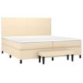 vidaXL Boxspring posteľ s matracom krémová 200x200 cm látka