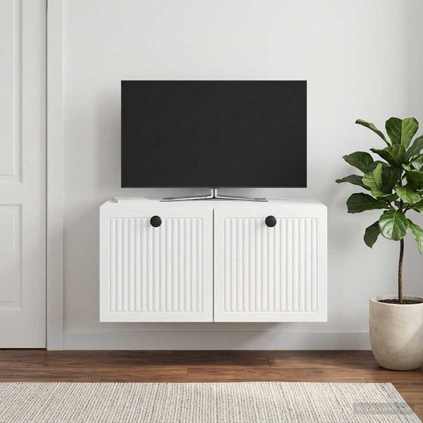 vidaXL Nástenná TV skrinka Biela s vysokým leskom 59,5 x 41 x 30 cm