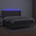 vidaXL Boxspring posteľ s matracom a LED sivá 180x200 cm umelá koža