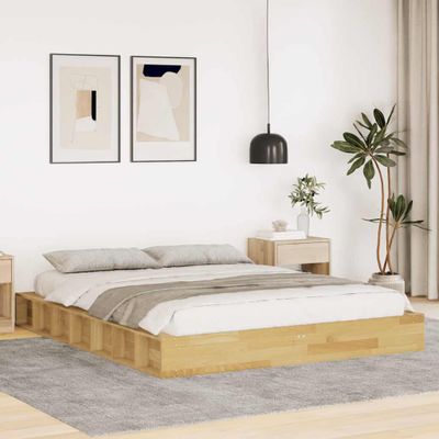 VidaXL Rám postele bez matraca 140x200 cm Dub z masívneho dreva