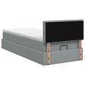vidaXL Ottoman posteľ s matracom a LED Svetlosivá 90 x 200 cm Látka