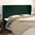 vidaXL Čelo postele so záhybmi tmavozelený 203x23x118/128 cm zamat
